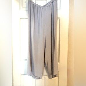 Eileen Fisher Wide Leg Gray Silk Pants